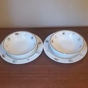 Set of 2 Dinner plate & bowl set